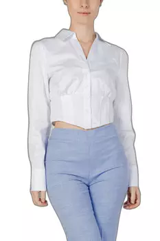 Рубашка Guess хлопковая укороченная, белый