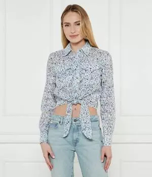 Рубашка Guess Jeans Adelaide Cropped Fit, голубой