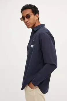 Рубашка Guess Jeans из хлопка, темно-синий