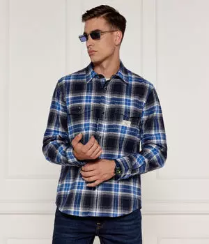 Рубашка Guess Jeans Regular Fit, синий / черный