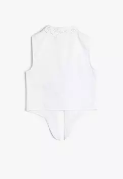 Рубашка GUIPURE DETAIL SLEEVELESS DRAWSTRING Koton, белый