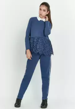 Рубашка Gulliver с длинными рукавами и кружевным подолом, синий