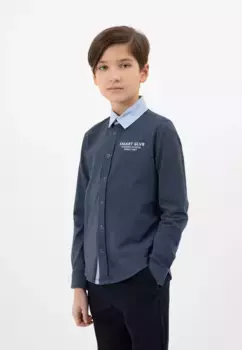 Рубашка Gulliver с длинными рукавами и модным контрастным воротником, синий