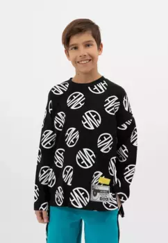 Рубашка Gulliver с длинными рукавами и принтом по всей поверхности, черный