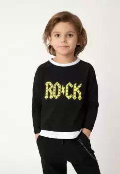 Рубашка Gulliver с длинными рукавами и стильным контрастным принтом, черно-белый