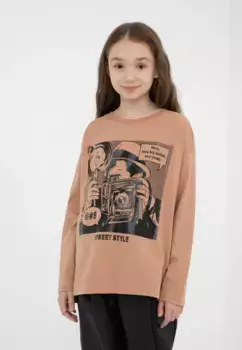 Рубашка Гулливер с длинными рукавами, с удлиненной спинкой Gulliver, бежевый