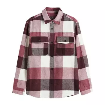 Рубашка H&amp;M Checked Twill, бордовый/мультиколор