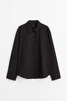 Рубашка H&amp;M Cotton Poplin, черный