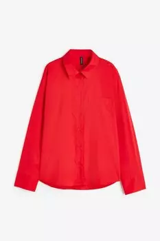 Рубашка H&amp;M Cotton Poplin, красный