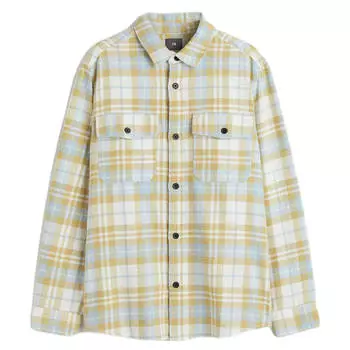 Рубашка H&amp;M Cotton, светло-серый/желтый