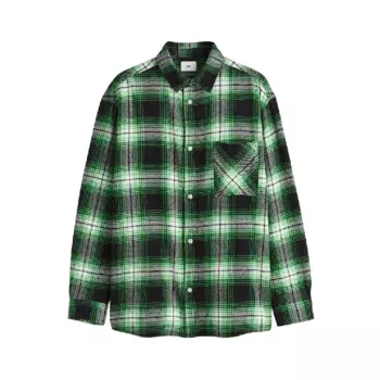 Рубашка H&amp;M Cotton Twill, зеленый/черный