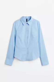 Рубашка H&amp;M Fitted Poplin, голубой