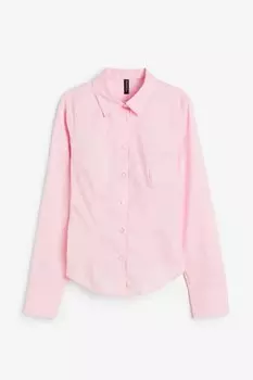 Рубашка H&amp;M Fitted Poplin, розовый