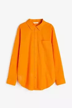 Рубашка H&amp;M Linen-blend, Оранжевый