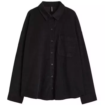 Рубашка H&amp;M Oversized Corduroy, черный