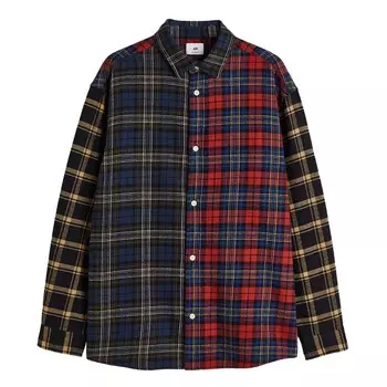 Рубашка H&amp;M Plaid Cotton Twill, красный/мультиколор