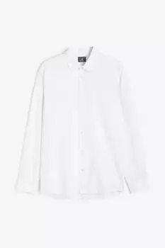 Рубашка H&amp;M Regular Fit Linen-blend, белый