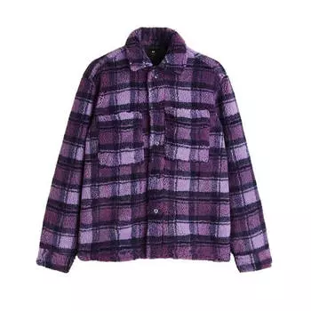 Рубашка H&amp;M Relaxed Fit Teddy, фиолетовый/черный