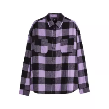 Рубашка H&amp;M Relaxed Fit Twill, белый/черный