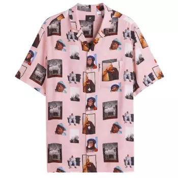 Рубашка H&amp;M The Notorious Regular Fit Leisure, розовый