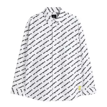 Рубашка H&amp;M The Simpsons Oversized Fit Oxford, белый/черный