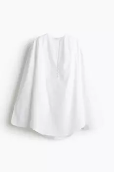 Рубашка H&M A/W 2024 Loose-Fit Tuxedo, белый