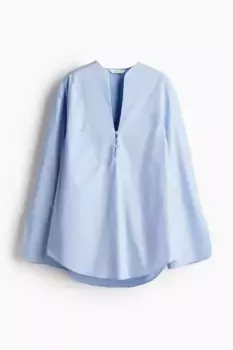 Рубашка H&M A/W 2024 Loose-Fit Tuxedo, голубой