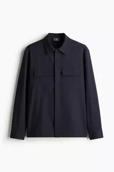 Рубашка H&M A/W 2024 Regular Fit Utility, темно-синий