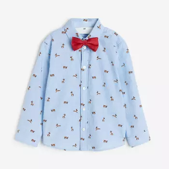 Рубашка H&M and Tie, голубой