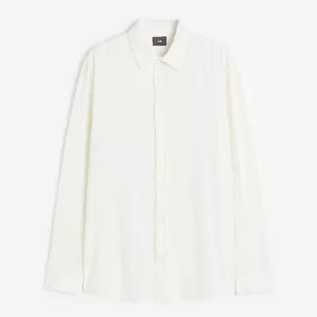 Рубашка H&M Crinkled Regular Fit, кремовый