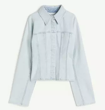 Рубашка H&M Denim, голубой