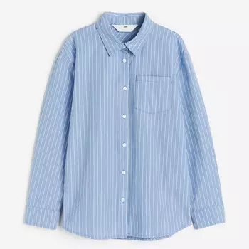 Рубашка H&M Kids Cotton Poplin, синий