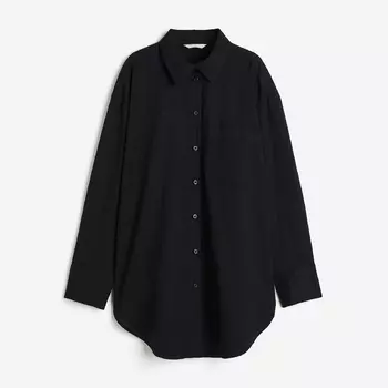 Рубашка H&M Linen-blend, черный