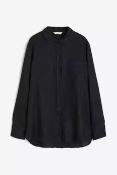 Рубашка H&M Linen, черный