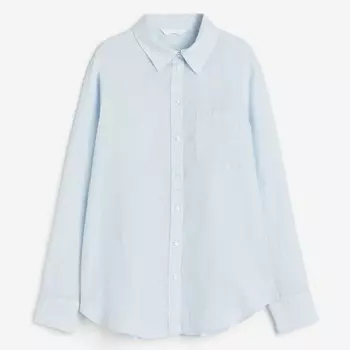 Рубашка H&M Linen, голубой