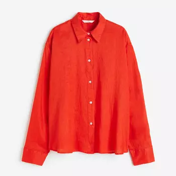 Рубашка H&M Linen, красный