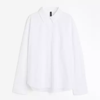 Рубашка H&M Oversized Cotton, белый
