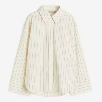 Рубашка H&M Oversized Cotton, кремовый