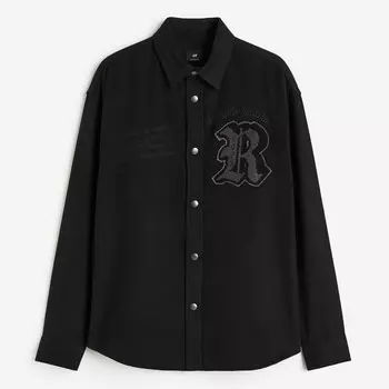 Рубашка H&M Oversized Fit, черный