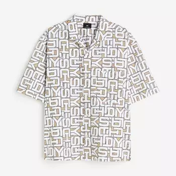 Рубашка H&M Oversized Fit Patterned Resort, бежевый