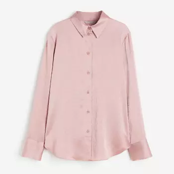 Рубашка H&M Pointed-collar, розовый