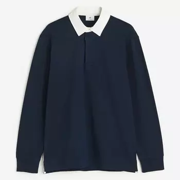 Рубашка H&M Regular Fit Cotton, темно-синий