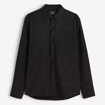 Рубашка H&M Regular Fit Knotted, черный/белый