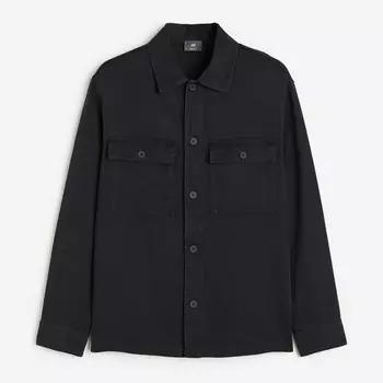 Рубашка H&M Regular Fit Lyocell, черный