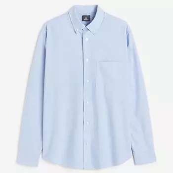 Рубашка H&M Regular Fit Oxford, голубой