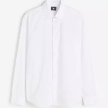 Рубашка H&M Regular Fit Poplin, белый