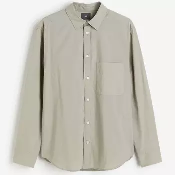 Рубашка H&M Regular Fit, серовато-зеленый