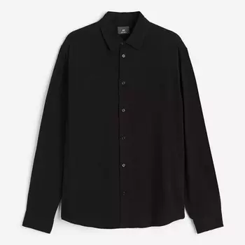Рубашка H&M Regular Fit Viscose, черный