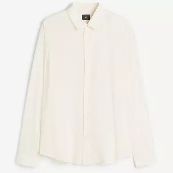 Рубашка H&M Regular Fit Viscose, кремовый