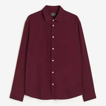Рубашка H&M Regular Fit Viscose, темно-красный